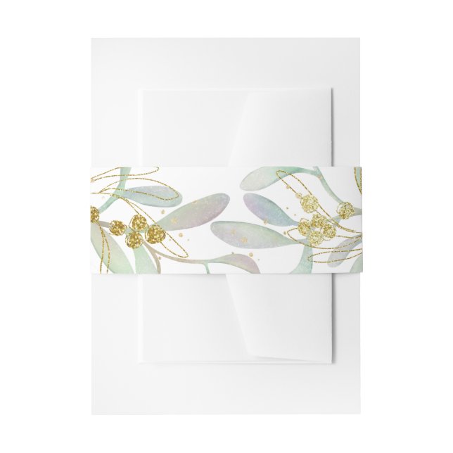 Mattiert Mistletoe Winter Wedding Einladungsbanderole (Vorderseite Beispiel)