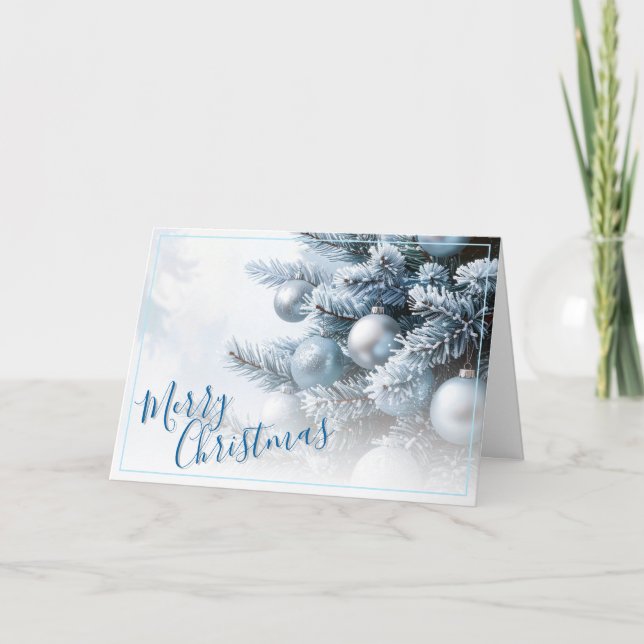 Mattiert Pine Frohe Weihnachtskarte Karte (Vorderseite)