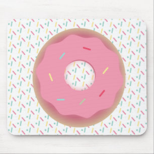 Mattiert rosa 3D-Donut sprinkieren Mousepad