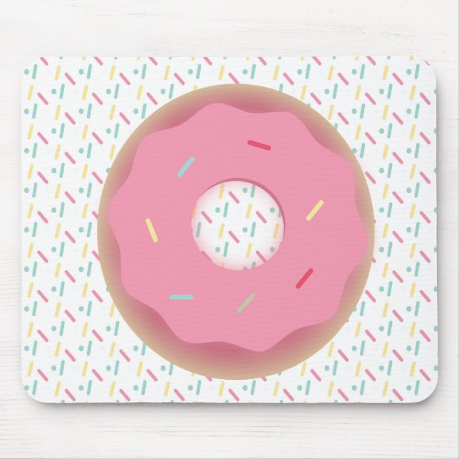 Mattiert rosa 3D-Donut sprinkieren Mousepad (Vorne)