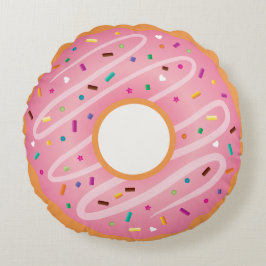 Mattiert rosa und schokoladenfarbene Doughnut mit Rundes Kissen
