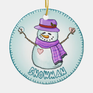 Mattiert Snowman Keramik Ornament