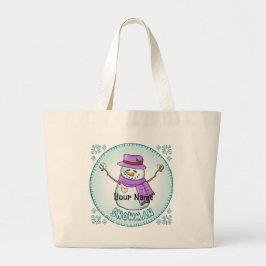 Mattiert Snowman Tote Bag Jumbo Stoffbeutel