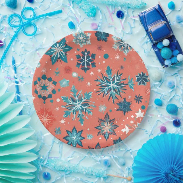 ''Mattiert Winter Elegance Christmas Paper Tellers Pappteller (Party)
