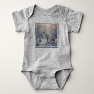 "Mattierte Anleihen: The Arctic Fox and their Cub" Baby Strampler
