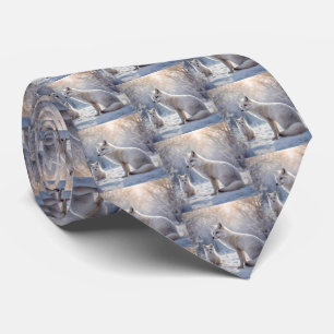 "Mattierte Anleihen: The Arctic Fox and their Cub" Krawatte