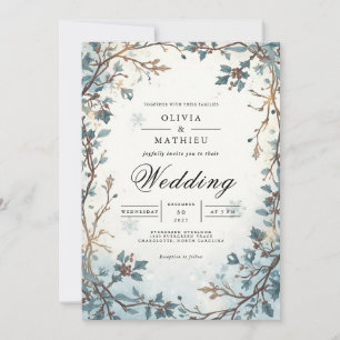 Mattierte Berry Arch Winter Wedding Einladung