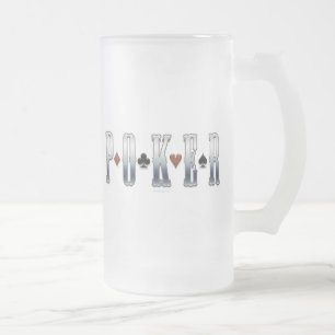 Mattierte Bier-Tasse des Pokers Mattglas Bierglas
