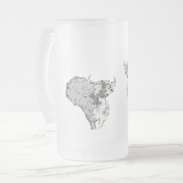 Mattierte Bier-Tasse : Durst als Buffalo Mattglas Bierglas (Vorderseite Links)