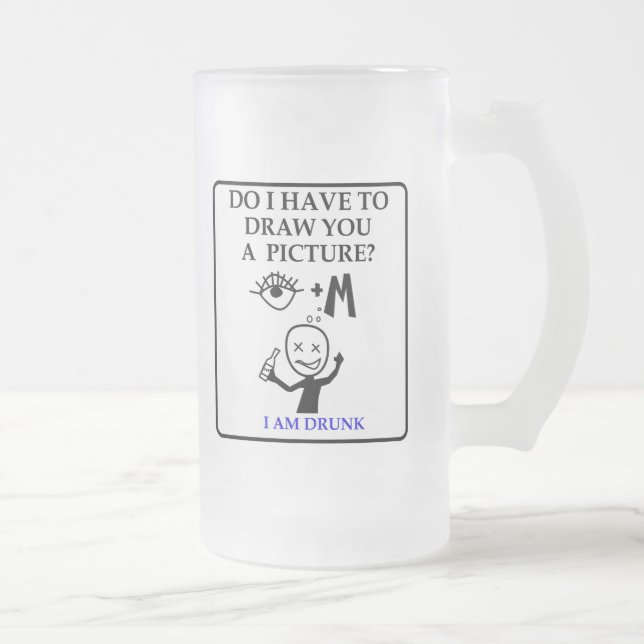 Mattierte Bier-Tasse Pictionary Ideen: Ich bin Mattglas Bierglas (Rechts)