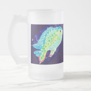 Mattierte Bier-Tasse: Tropicle Fish Mattglas Bierglas
