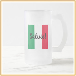 Mattierte Bier-Tasse unter italienischer Flagge Mattglas Bierglas