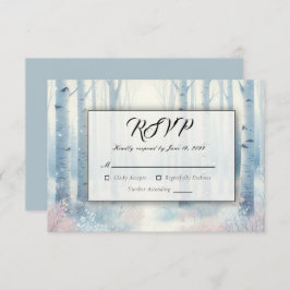 Mattierte Blauwaldhochzeit RSVP Karte