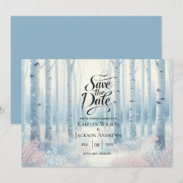 Mattierte Blauwaldhochzeit Save The Date