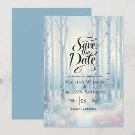 Mattierte Blauwaldhochzeit Save The Date