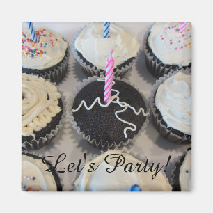 Mattierte Cupcakes Party Magnet