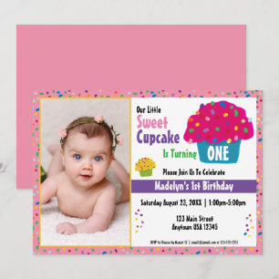 Mattierte Cupcakes Regenbogen Sprinkle Whimsisches Einladung