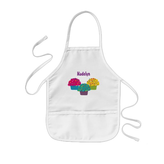 Mattierte Cupcakes Regenbogen Sprinkle Whimsisches Kinderschürze (Vorne)
