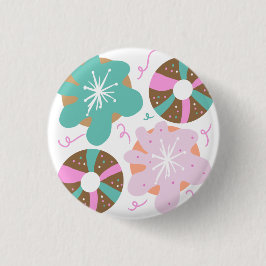Mattierte Donuts Pink Doodles Button