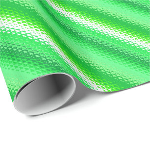 Mattierte Glasstreifen - smaragdgrün und weiß Geschenkpapier