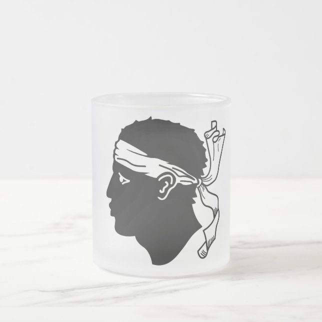 Mattierte kleine Tasse aus Glas - Flagge Korsikas (Mittel)
