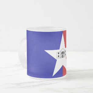Mattierte kleine Tasse aus Glas - Flagge von San A