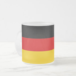 Mattierte kleine Tasse aus Glas mit Bundesflagge