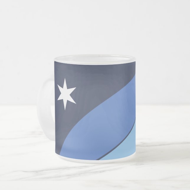Mattierte kleine Tasse aus Glas mit Columbia-Flagg (Vorderseite Links)
