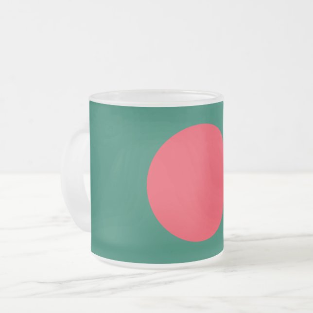 Mattierte kleine Tasse aus Glas mit der Flagge Ban (Vorderseite Links)