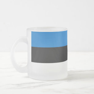 Mattierte kleine Tasse aus Glas mit der Flagge Est