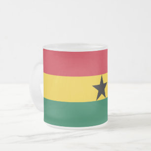 Mattierte kleine Tasse aus Glas mit der Flagge Gha