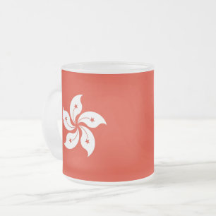 Mattierte kleine Tasse aus Glas mit der Flagge Hon