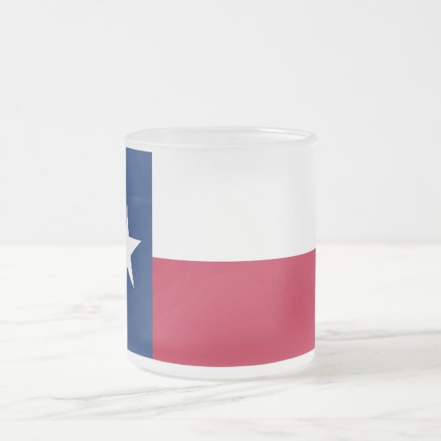 Mattierte kleine Tasse aus Glas mit der Flagge Tex (Mittel)