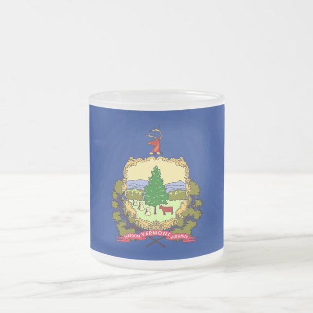 Mattierte kleine Tasse aus Glas mit der Flagge Ver (Mittel)