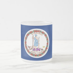 Mattierte kleine Tasse aus Glas mit der Flagge Vir
