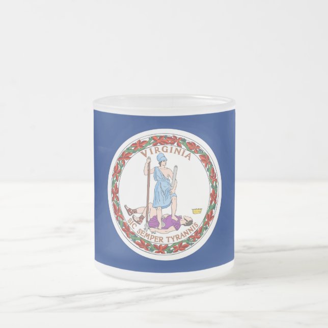 Mattierte kleine Tasse aus Glas mit der Flagge Vir (Mittel)