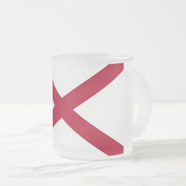 Mattierte kleine Tasse aus Glas mit der Flagge von (VorderseiteRechts)