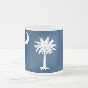 Mattierte kleine Tasse aus Glas mit Flagge South C