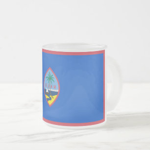 Mattierte kleine Tasse aus Glas mit Guam-Flagge