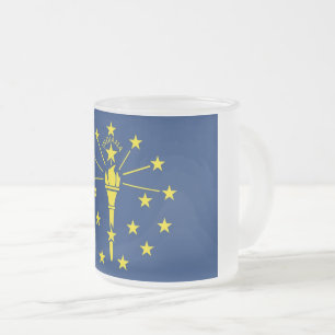 Mattierte kleine Tasse aus Glas mit Indiana-Flagge