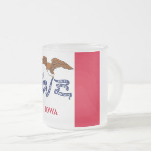 Mattierte kleine Tasse aus Glas mit Iowa-Fahne