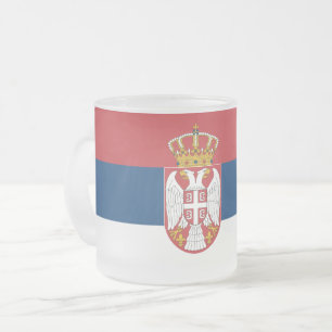 Mattierte kleine Tasse aus Glas mit serbischer Fla