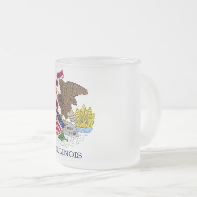 Mattierte kleine Tasse mit Illinois-Fahne (VorderseiteRechts)