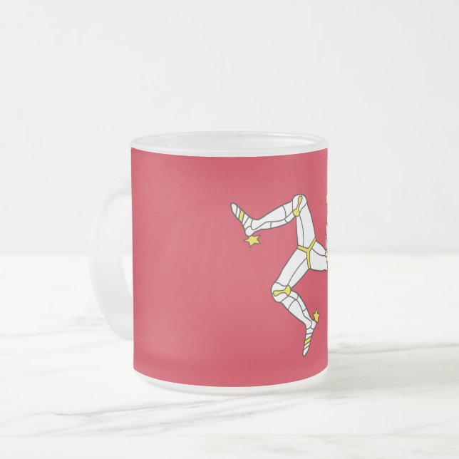 Mattierte kleine Tasse mit Isle Of Man flagge, Ver (Vorderseite Links)