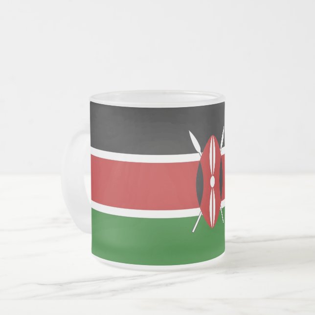 Mattierte kleine Tasse mit kenianischer Flagge (Vorderseite Links)
