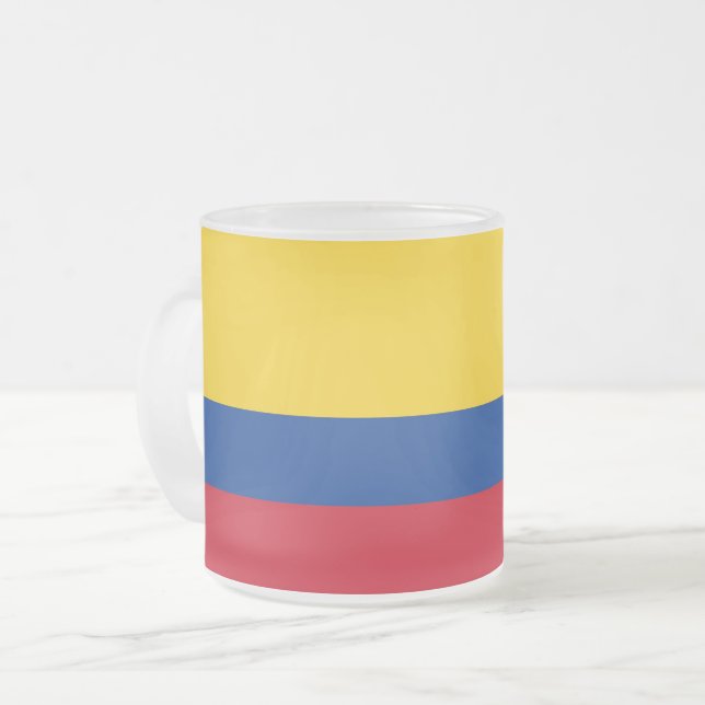 Mattierte kleine Tasse mit kolumbianischer Flagge (Vorderseite Links)