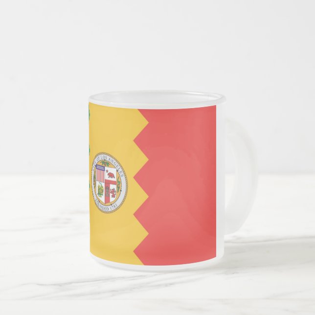 Mattierte kleine Tasse mit Los Angeles-Fahne (VorderseiteRechts)