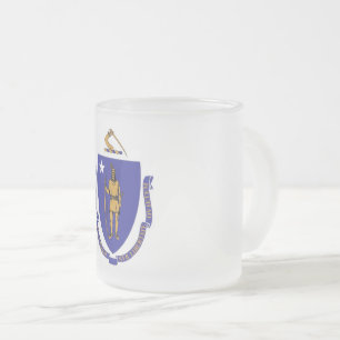Mattierte kleine Tasse mit Massachusetts-Fahne