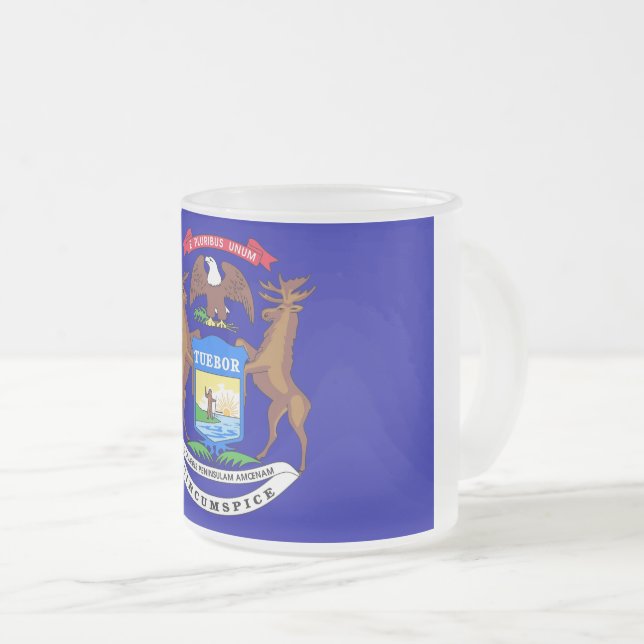 Mattierte kleine Tasse mit Michigan-Fahne (VorderseiteRechts)