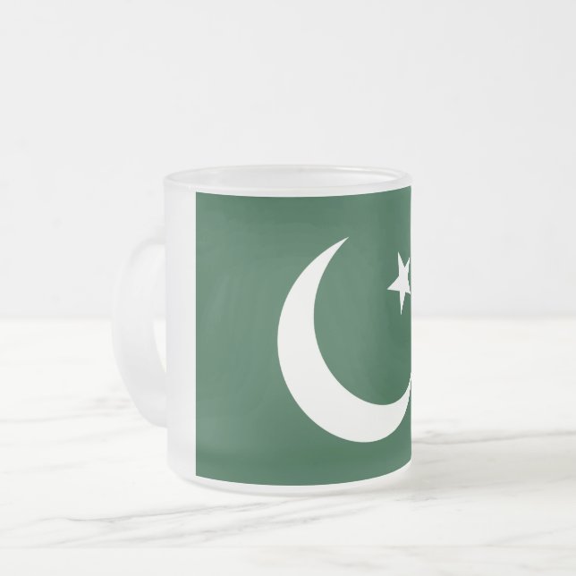 Mattierte kleine Tasse mit pakistanischer Flagge (Vorderseite Links)